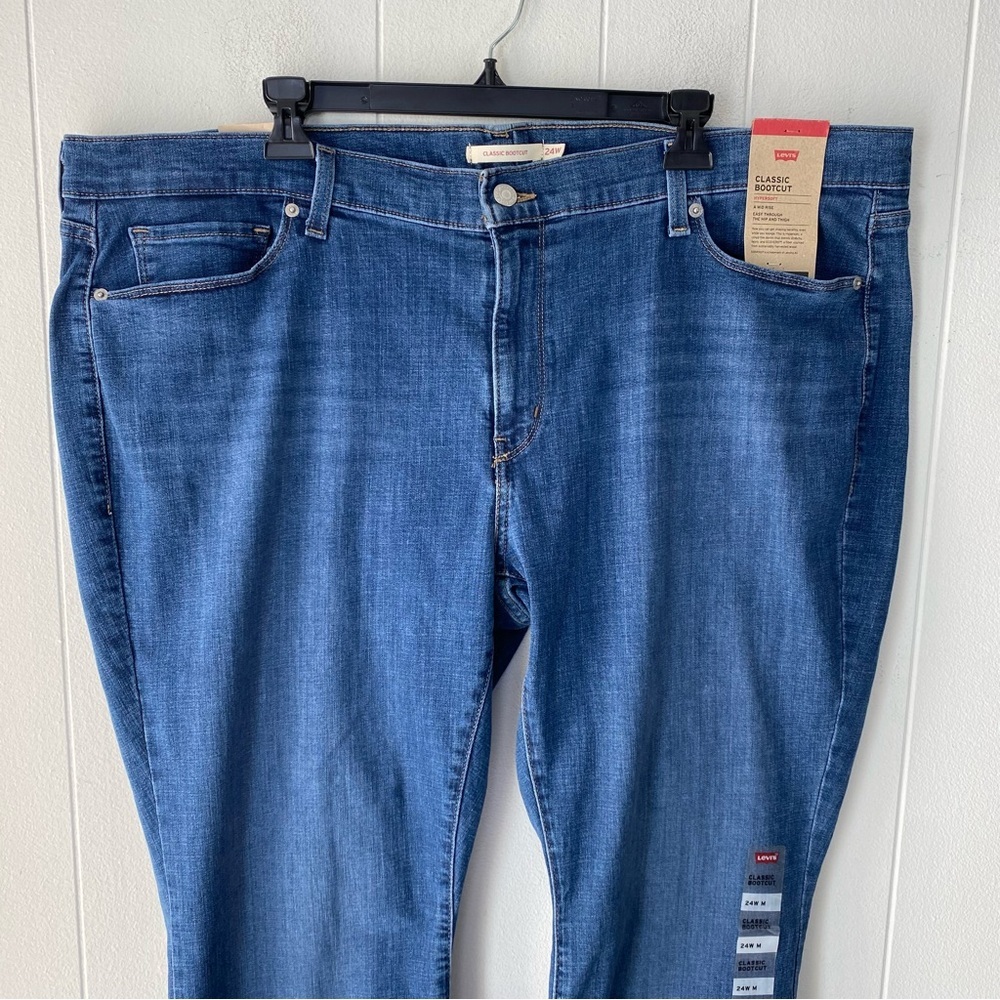 Levi's Women's Classic Bootcut Jeans Blue Stretch Size 24W Cotton Blend New - Picture 3 of 15